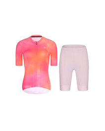 RIVANELLE Cycling short sleeve jersey and shorts - COSMA - pink/orange